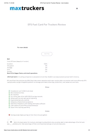 EFS Fuel Card for Truckers Review - max truckers