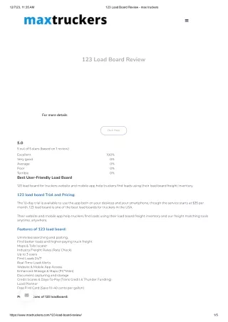 123 Load Board Review - max truckers