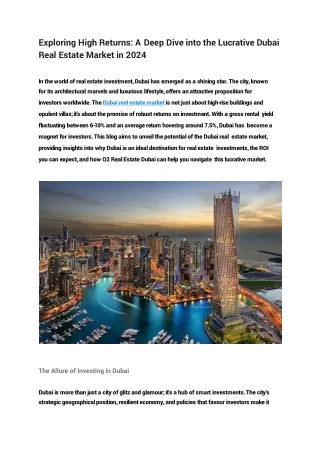 Exploring High Returns_ A Deep Dive into the Lucrative Dubai Real Estate Market in 2024