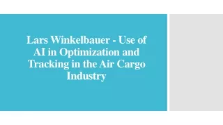 Lars Winkelbauer - AI in Optimization and Tracking in the Air Cargo Industry