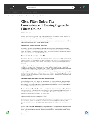 Click, Filter, Enjoy The Convenience of Buying Cigarette Filters Online