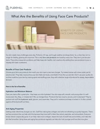Benefits of Using Face Care Products