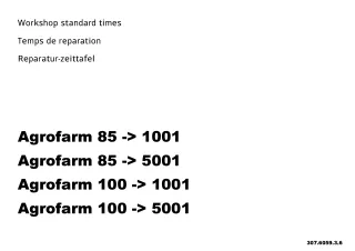 Deutz Fahr Agrofarm 85 Tractor Parts Catalogue Manual