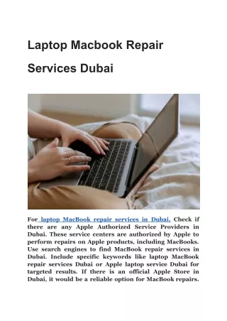 Laptop Macbook Repair Services Dubai