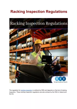 Racking Inspection Regulations