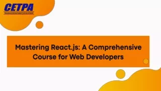 Mastering React.js A Comprehensive Course for Web Developers