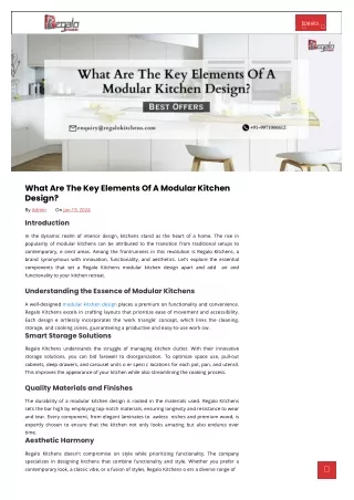 What Are The Key Elements Of A Modular Kitchen Design?