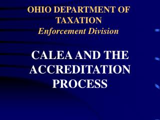 OHIO DEPARTMENT OF TAXATION Enforcement Division