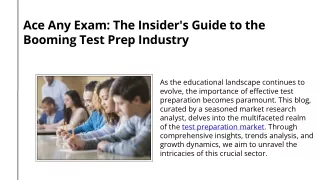 Ace Any Exam The Insider's Guide to the Booming Test Prep Market