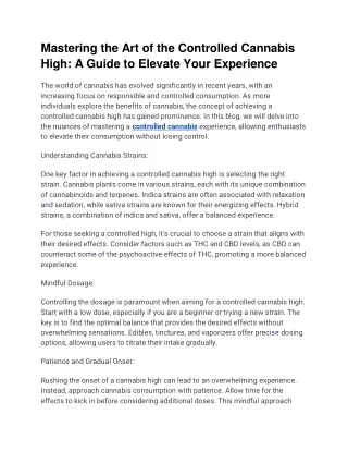 Mastering the Art of the Controlled Cannabis High_ A Guide to Elevate Your Experience (1)