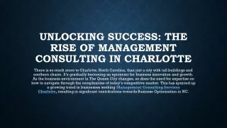 Unlocking Success The Rise of Management Consulting in Charlotte
