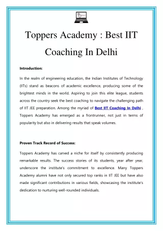 Best IIT Coaching In Delhi Call-07827048964