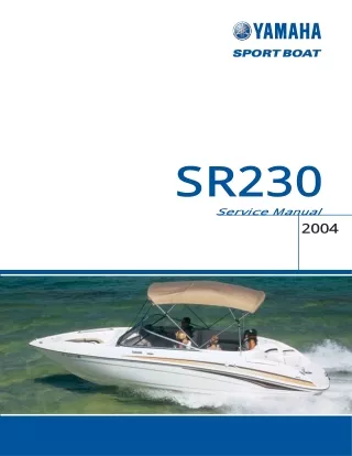 2004 Yamaha SR230 Sport Boat (jet boat) Service Repair Manual