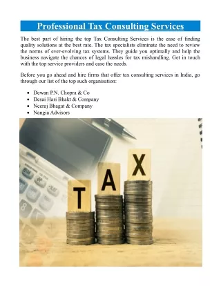 Professional Tax Consulting Services