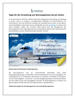 Tipps für die Verwaltung von Wartungskosten bei jet mieten (1)