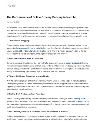 The Convenience of Online Grocery Delivery in Nairobi