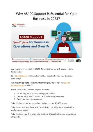 Why AS400 Support is Essential for Your Business in 2023