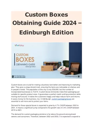 Custom Boxes Obtaining Guide 2024 - Edinburgh Edition