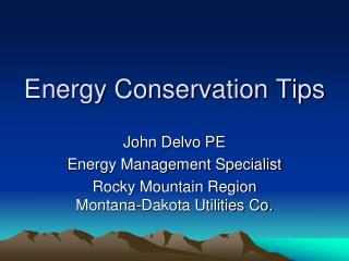Energy Conservation Tips