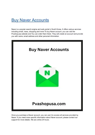 Buy Naver Accounts