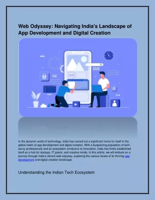 Web Odyssey: Navigating India's Landscape of App Development and Digital Creatio