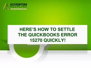 Effective Remedy to FIx QuickBooks Error 15270