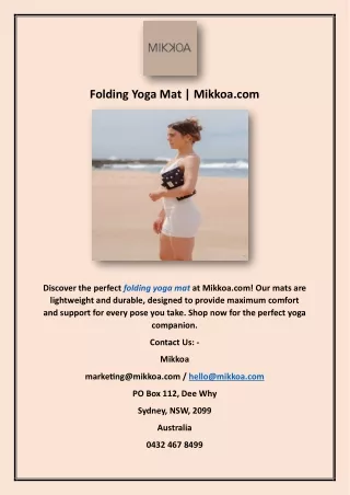 Folding Yoga Mat | Mikkoa.com