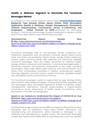 Functional Beverages Market Analysis