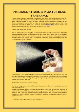 Purchase Attars in India for Real Fragrance