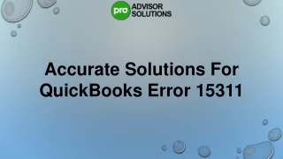 Easy Way To Resolve QuickBooks Error 15311