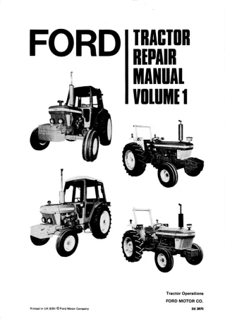 Ford 6710 Tractor Service Repair Manual