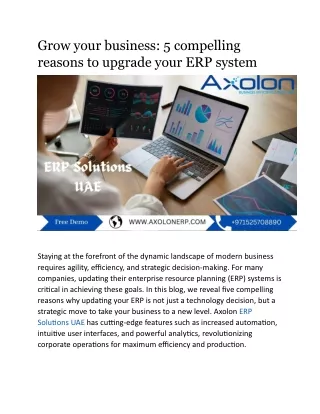 Grow your business 5 compelling reasons to upgrade your ERP system