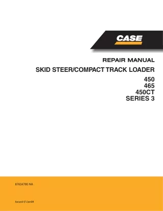 CASE 450CT Series 3 Skid Steer  Compact Track Loader Service Repair Manual