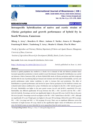 Intraspecific hybridization of native and exotic strains of Clarias gariepinus