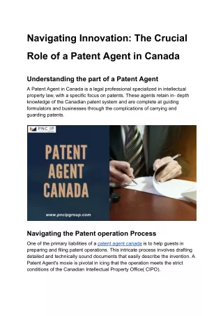 Guardians of Innovation: The Vital Role of a Patent Agent in Canada