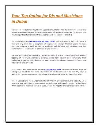 Your Top Option for DJs and Musicians in Dubai