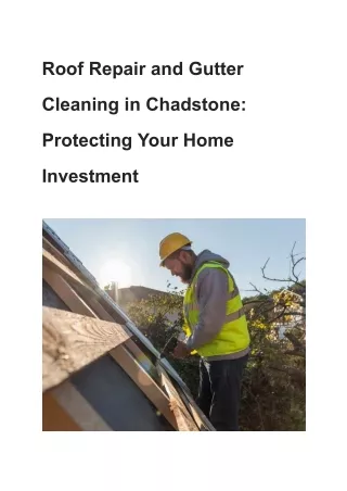 Roof Repair and Gutter Cleaning in Chadstone_ Protecting Your Home Investment