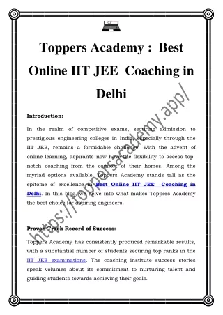 Best Online IIT JEE Coaching in Delhi Call-07827048964