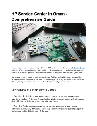 HP Service Center in Oman