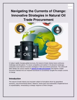 Navigating the Currents of Change_ Innovative Strategies in Natural Oil Trade Procurement