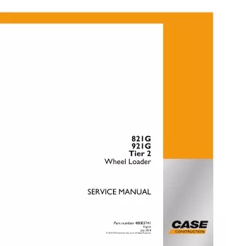 CASE 821G Tier 2 Wheel Loader Service Repair Manual