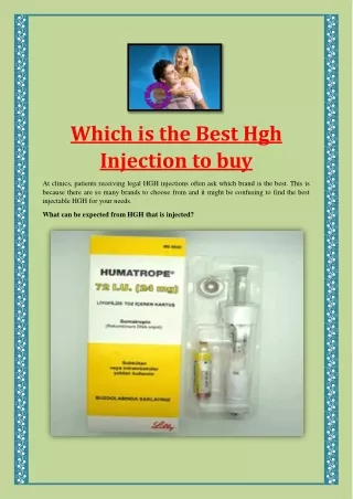 Which is the Best Hgh Injection to buy