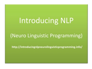 Introducing NLP Neuro Linguistic Programming