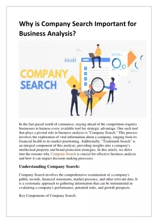Why is Company Search Important for Business Analysis?