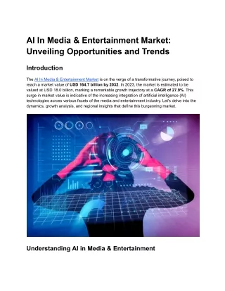 AI In Media & Entertainment Market Projections 2024