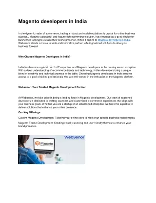 Magento developers in India