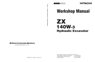 Hitachi ZX 140W-3 (ZAXIS) Hydraulic Excavator Service Repair Manual