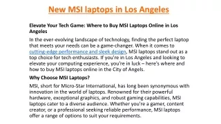 new MSI laptops in Los Angeles