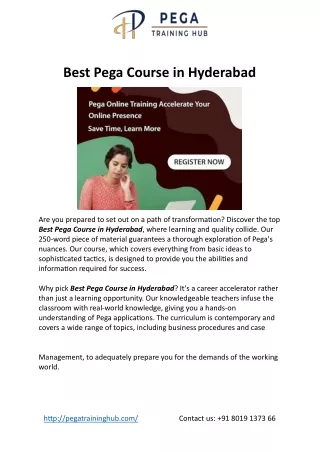 Best Pega Course in Hyderabad