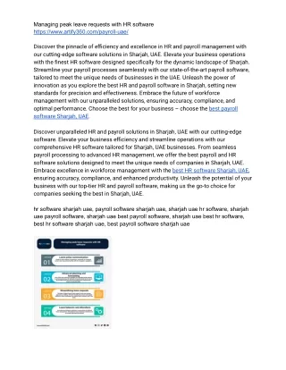 Sharjah, UAE's Premier Choice for HR Software Excellence